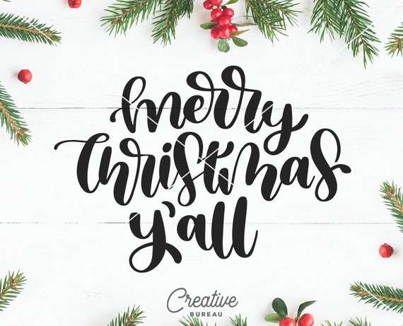 Download Merry Christmas Y All Svg Dxf Cut File Christmas Svg Dxf Etsy PSD Mockup Templates