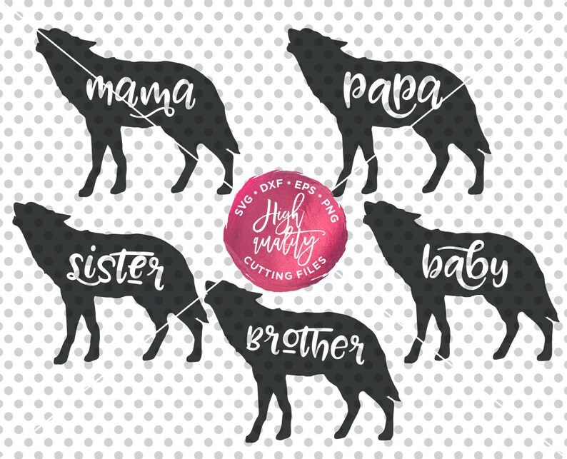 Papa Wolf SVG Mama Wolf SVG Baby Wolf SVG Wolf Family Svg ...
