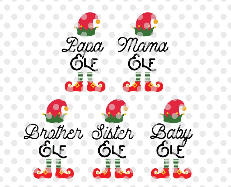 Download Elf Family SVG DXF Cut File Elf Christmas Vector Christmas ...