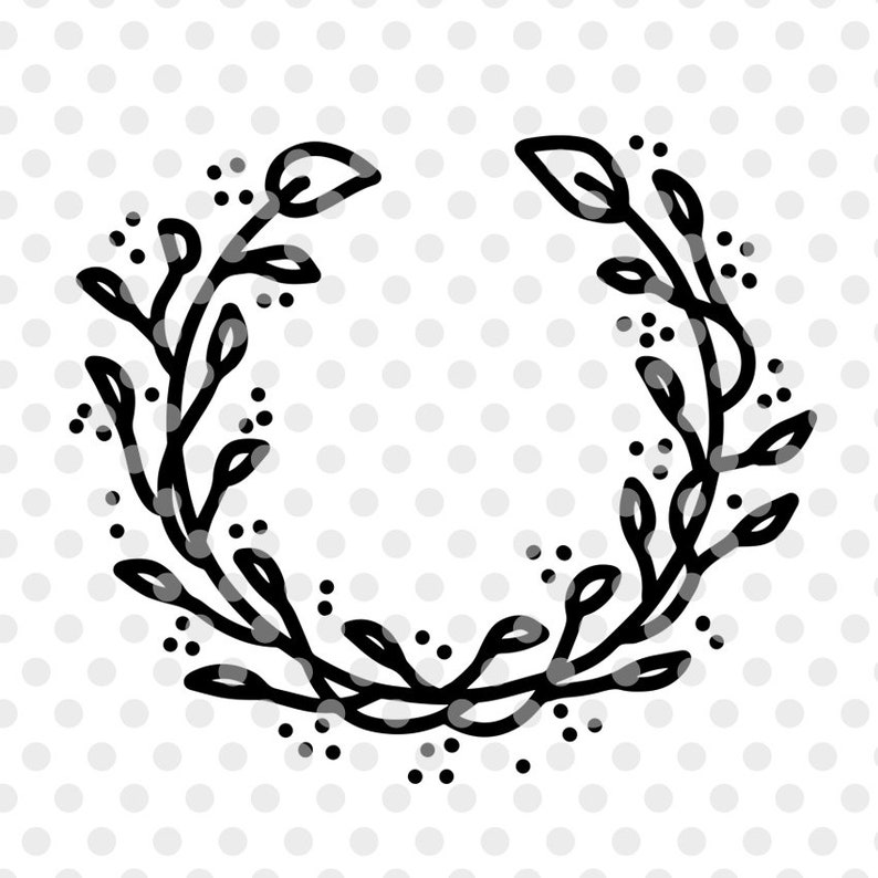 Download Flower Wreath SVG DXF Cut File Floral Monogram Frame Svg ...