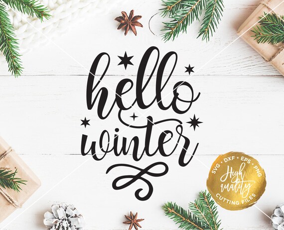 Download Hello Winter SVG DXF Cut File Christmas SVG Cut File Winter | Etsy