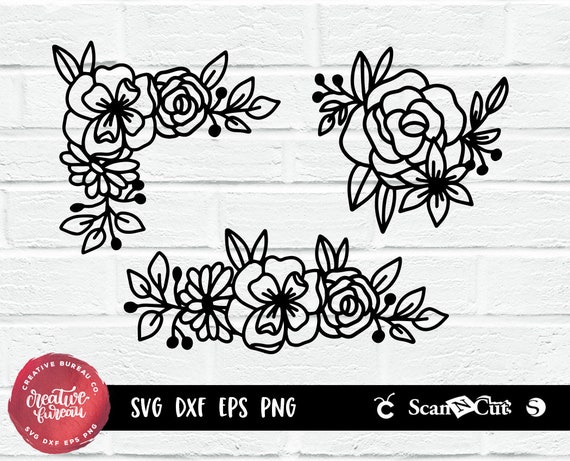 Download Flowers Svg Dxf Cut File Floral Svg Files Floral Corner Svg Etsy