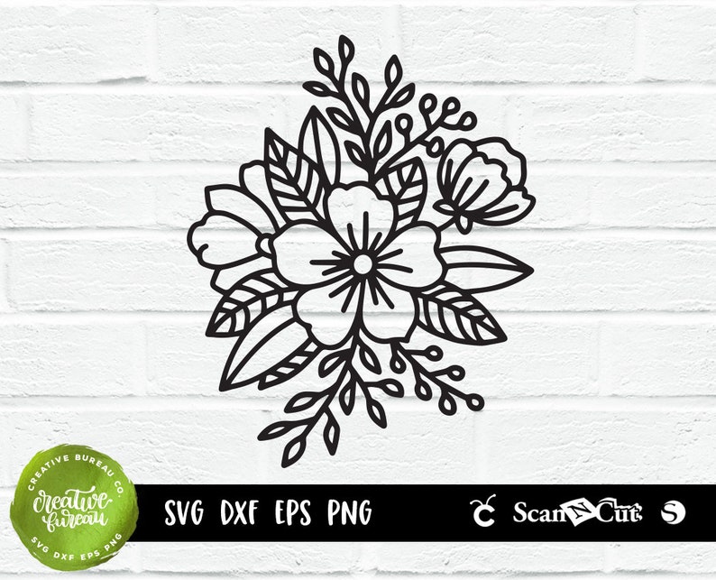 Download Flowers Bouquet SVG DXF Cut File Floral SVG Files Floral ...