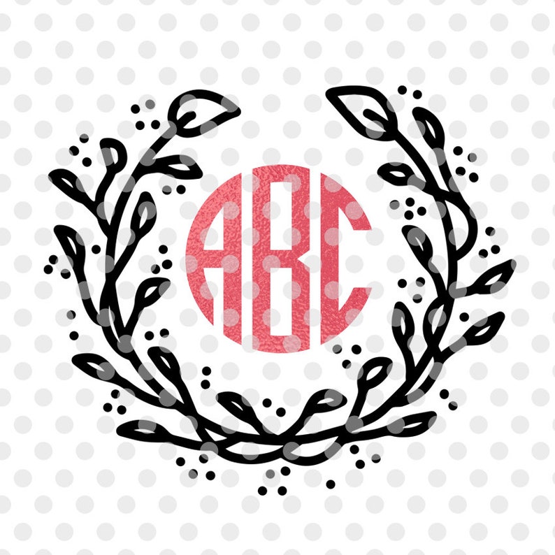 Download Flower Wreath SVG DXF Cut File Floral Monogram Frame Svg ...