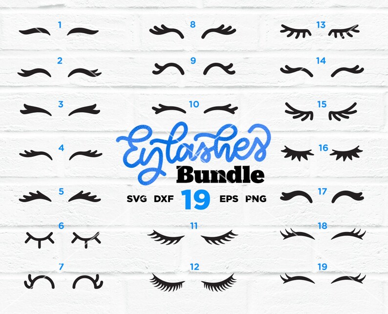 Eyelashes Svg Dxf Cut File Eyelas Svg Dxf Cutting File Etsy