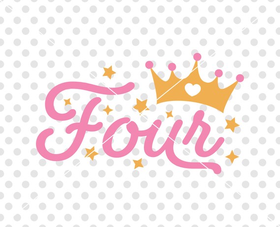 Download Fourth Birthday SVG DXF Cutting File Four Birthday Svg | Etsy