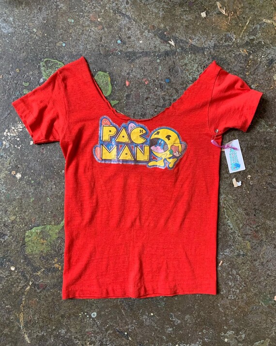 80s Pac-Man Glitter Iron On Single Stitch Tee, Pa… - image 8