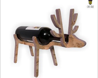 Portabottiglie RENNA VIOLA, legno, idee regalo, arredamento, design, wine, cantina, degustazione del vino, enoteca, vinitaly, home decore