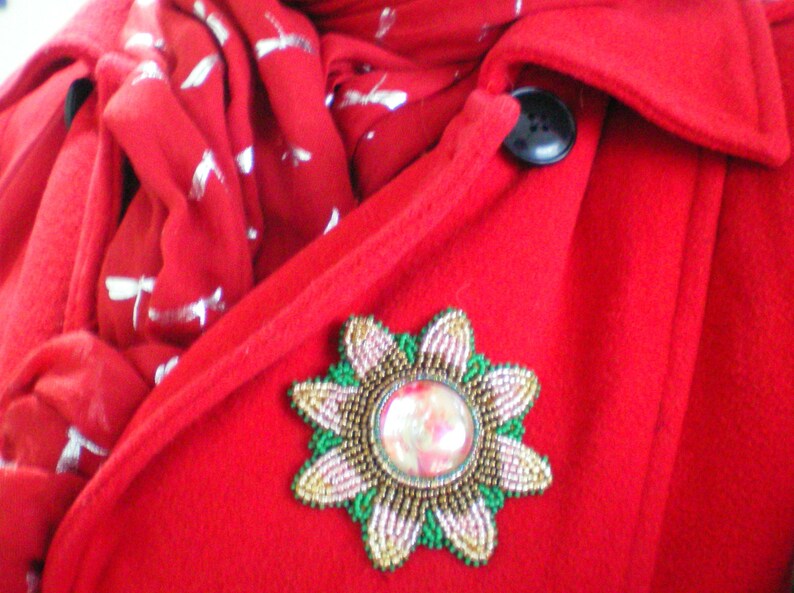 Bead embroidery embroidered brooch GIFT for her sunflower Etsy