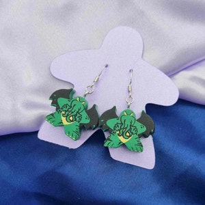 CTHULHU MEEPLE EARRINGS// Board game geeky gifts, Cthulhu earrings, Cthulhu jewellery, h p lovecraft, green octopus, mega meeple earrings