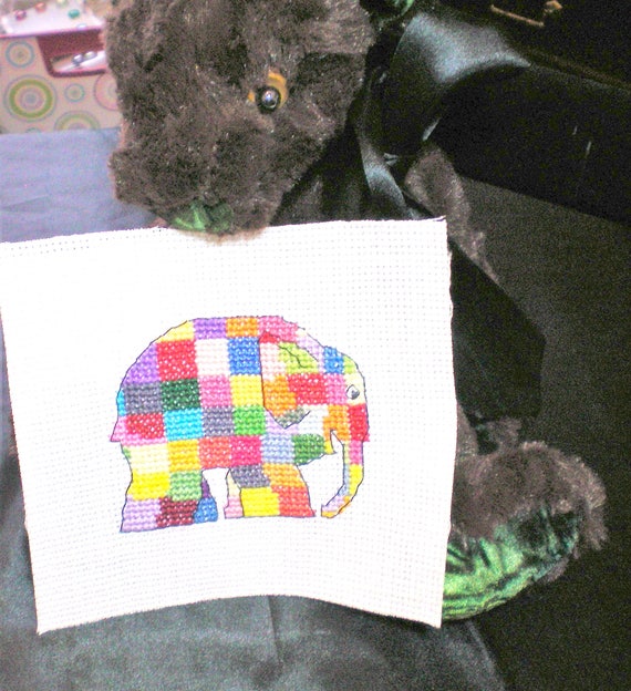 Elmer Elephant Cross Stitch Childrens Gift Elephant Etsy