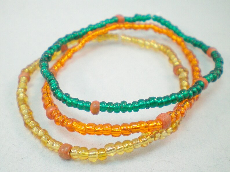 fall jewelry stacking seed bead bracelet set rustic Autumn jewellery earthy stack bracelets stretch bracelet boho bracelet pumpkin