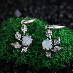 Silver forest earrings, elven earrings, elf earrings, leaves earrings, tree earrings, princess earrings