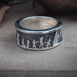 Handcrafted friends ring, brotherhood ring, story ring