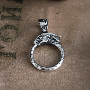 Ouroboros pendant, serpent medallion, snake pendant, dragon pendnat, eating tail medalliom, infinity pendant