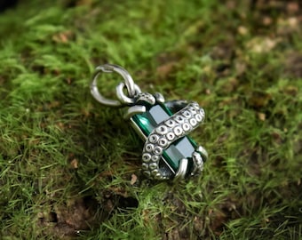 Sterling Silver Octopus Gemstone Pendant – Kraken Charm Necklace
