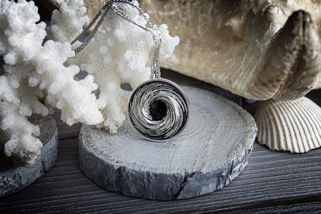 Scifi Black Hole Necklace, Dark Matter, Galaxy Pendant, Wormhole