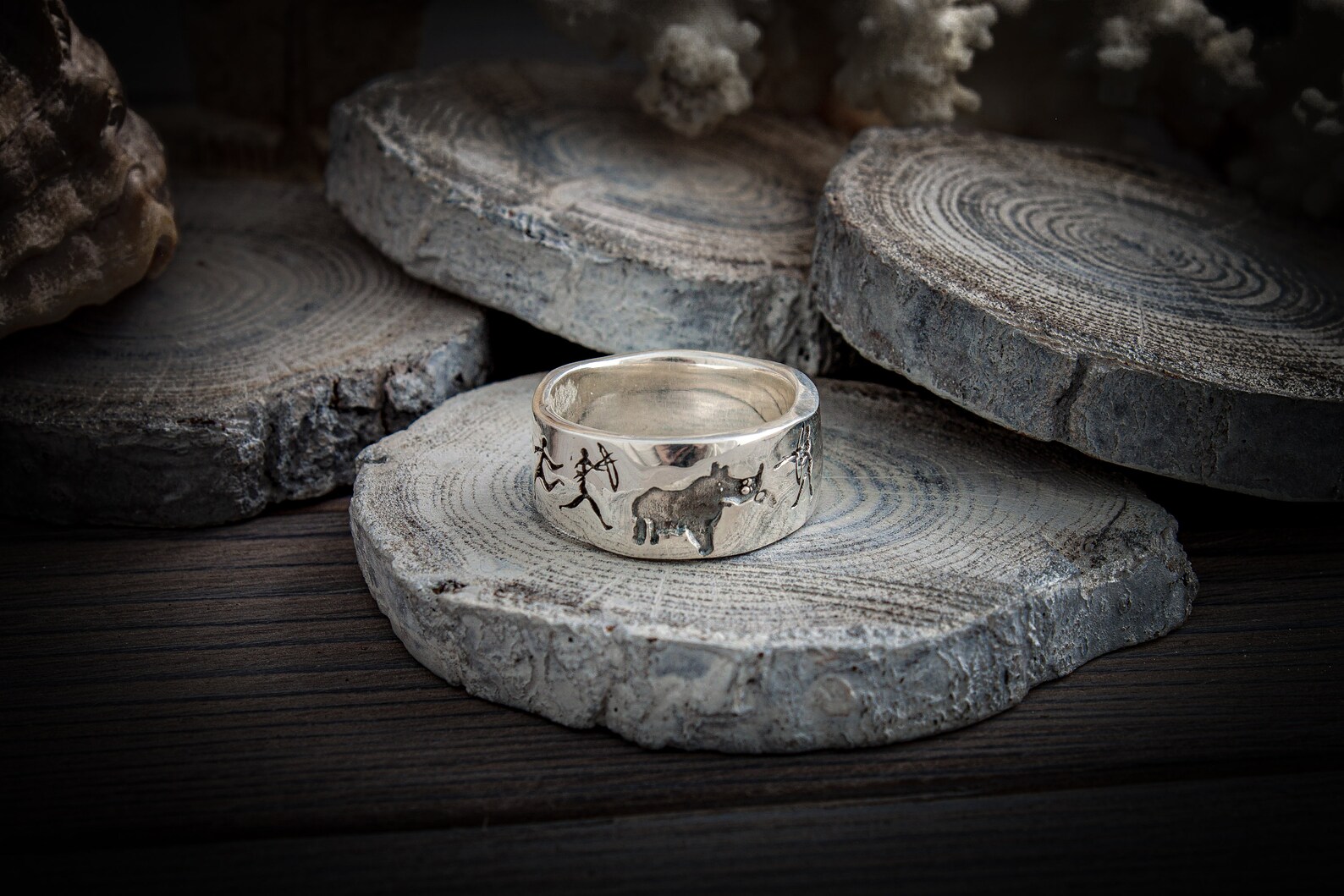 Ancient Artifact Ring Rock Art Ring Animal Ring Nature | Etsy
