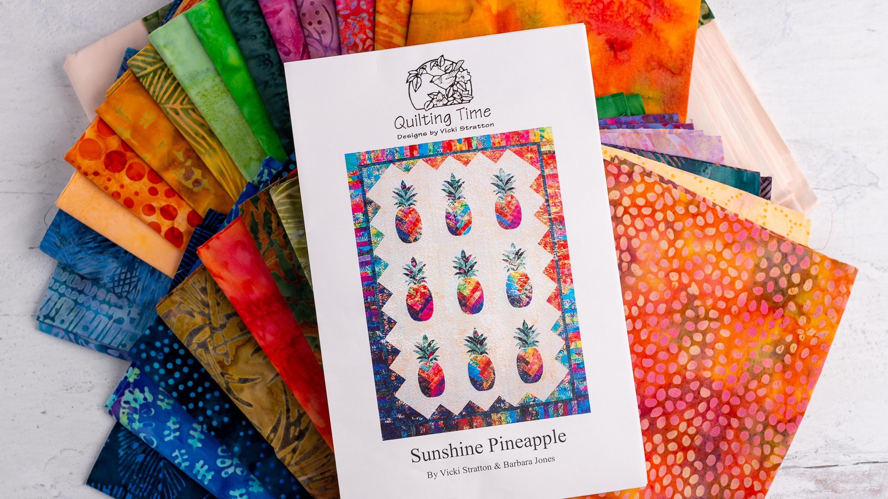 Rainbow Batik Pineapple Quilt Kit - Fusible Applique