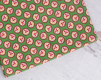 Tela de algodón floral - Sugar 'n Spice Glenna Hailey - Verde (Media yarda)