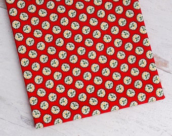 Tela floral Sugar 'n Spice: Estampado de algodón rojo de Glenna Hailey