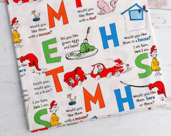 Huevos verdes con jamón del Dr. Seuss Tela: Robert Kaufman Cotton Cut (58,4 x 107,6 cm)