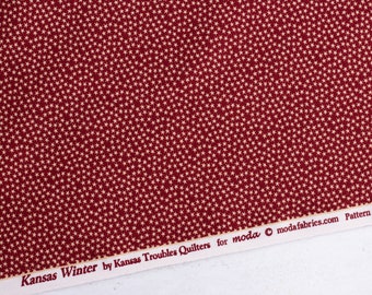 Tela de algodón para acolchado invernal de Kansas: estrellas patrióticas rojas, corte de 1 yarda