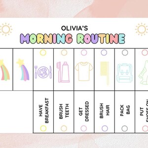 Customisable Morning Routine Chart for Kids - Make Mornings Easy! - Etsy