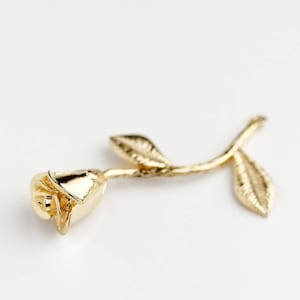 3D GOUD Rose Charm MigonandMignon, Hanger Rose, Rose Ketting Sieraden Maken Supply - 3MR-G