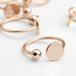 5 Stück Roségold Wholesale Ringe Rosévergoldet Stanzrohlinge Freie Größe Ring Schmuckherstellung Zubehör - 5PROC-B-R