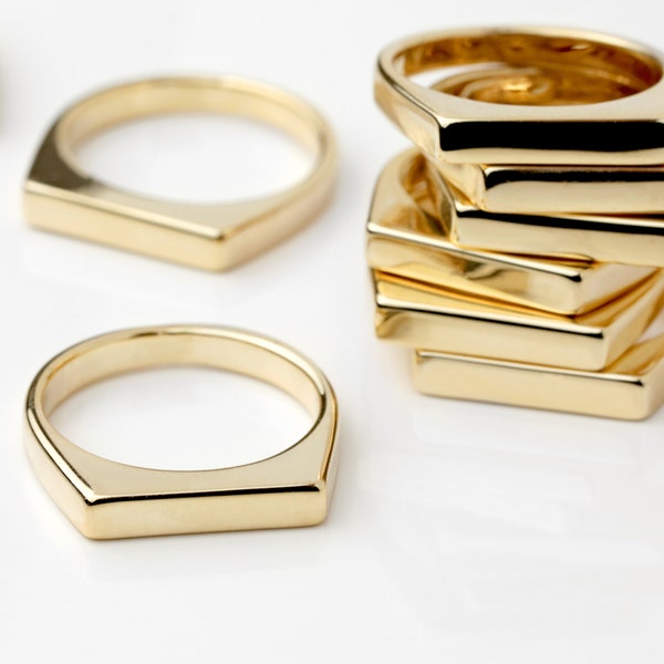 5 Pcs Wholesale Gold Finish Rings Gold Plated Ring Stamping Blanks Bulk Jewelry Discount Supply - 5PRSB-G