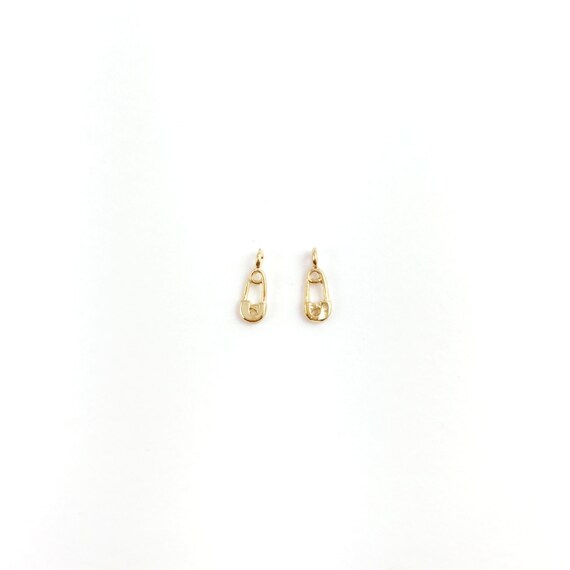 2Pcs GLOSSY Gold Safety Pin Jewelry Extra Petite Dainty Charm | Etsy