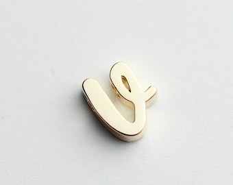 Gold Regular Size Cursive V Initial Charm GRI-V