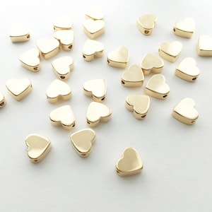 10pcs GOLD Heart Charms Polished Gold Plated over Stainless Steel Jewelry Findings Stamping blank stainless steel blanks 10PFH-G