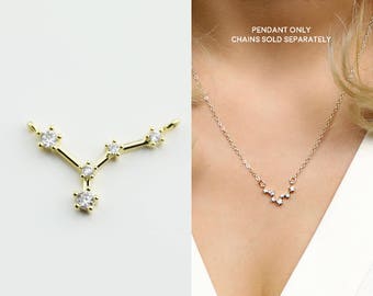 Gold Plated Cancer Constellation Pendant Crystal Zodiac Constellation Connector MignonandMignon Constellation Necklace - GZCP-CN