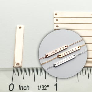 4 Bar Blanks with holes, necklace bar blanks, Jewelry Supply, Stamping Supplies, pre punched blanks DIY USA Seller 4P3-R