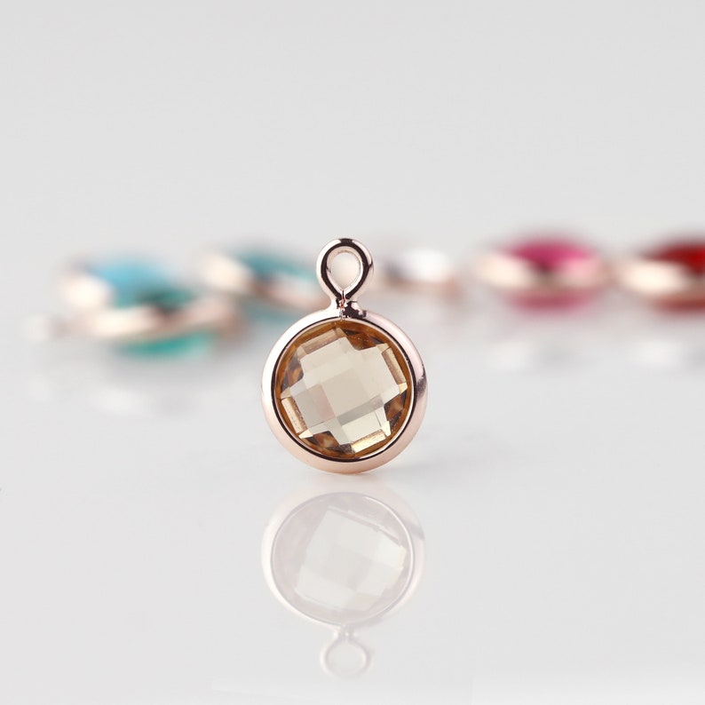 4pcs Rosegold Plated Birthstone Charm Necklace Supplies Etsy