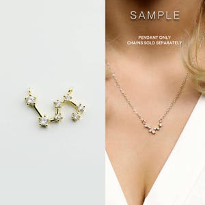 Gold Plated Leo Constellation Pendant Crystal Zodiac Constellation Connector MignonandMignon Constellation Necklace - GZCP-LE