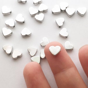 10pcs SILVER Heart Charm Silver Stamping Blank Charms Silver plated silver blanks bracelet supplies Necklace supplies 10PFH-S image 4