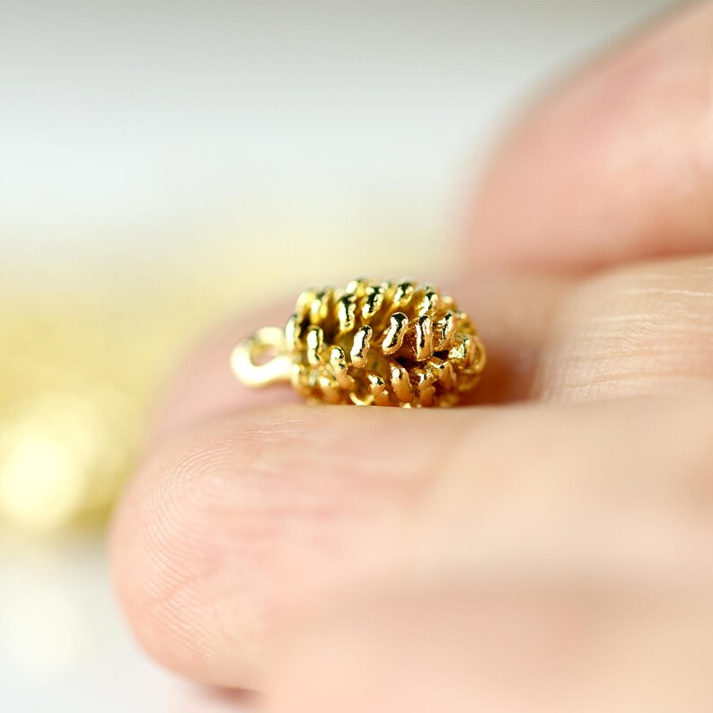 1 encanto de cono de pino de oro, cono de pino de oro delicado, 1PPC-G imagen 3