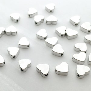 10pcs SILVER Heart Charm Silver Stamping Blank Charms Silver plated silver blanks bracelet supplies Necklace supplies 10PFH-S