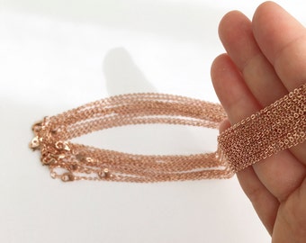 10 Stück ROSGOLD Halskette Kette, Schmuck Versorgung, Bastelbedarf, Mignon und Mignon Versorgung 10PCHN-R