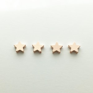 4pcs ROSEGOLD Star Charm, Ready to stamp, Jewelry Supply, Craft Supplies, Mignon and Mignon Supply 4PFS-R