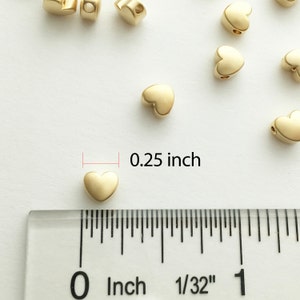 10pcs GOLD Heart Charm, Craft supplies Tools, Jewelry Supply, Beading supplies, Pendants DIY Jewelry 10PCH-G image 3