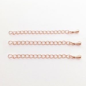 10 Pcs ROSEGOLD plated Chain Extender, Jewelry Supply, Craft Supplies, 2&quot; add Necklace extender Extension Chain Bracelet extender 10PEXT-R