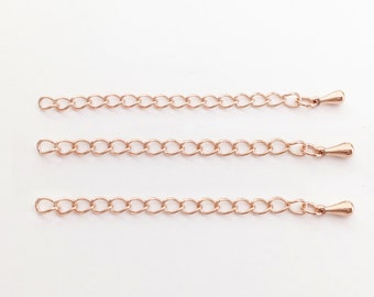 10 Pcs ROSEGOLD plated Chain Extender, Jewelry Supply, Craft Supplies, 2" add Necklace extender Extension Chain Bracelet extender 10PEXT-R