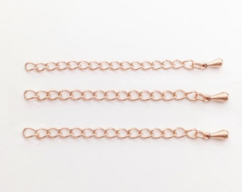 10 pezzi Estensore per catena placcato ROSEGOLD, Fornitura di gioielli, Forniture per artigianato, 2 "aggiungi Estensore per collana Estensore per bracciale con catena di estensione 10PEXT-R