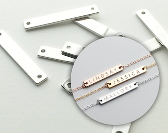 10 Stück SILBER #3 Personalisierte Stempel Blank Bar, Bereit zum Stempeln, Schmuck Versorgung, Bastelbedarf, Mignon und Mignon Versorgung 10P3-S