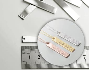 10 Stück SILBER # 8 Personalisierte Vertikale Stanzen Blank Bar, Bereit zum Stempeln, Schmuck Versorgung, Bastelbedarf, Mignon und Mignon Versorgung 10P8-S