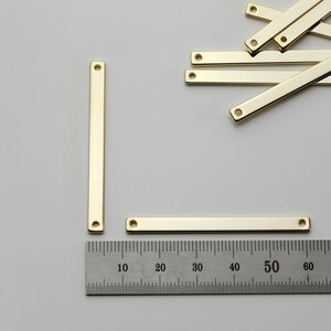4pcs GOLD #12 Skinny Stamping Blank Bar, Ready to Stamp, Jewelry Supply, Craft Supplies, Mignon and Mignon, Horizontal Pendant 4P12-G